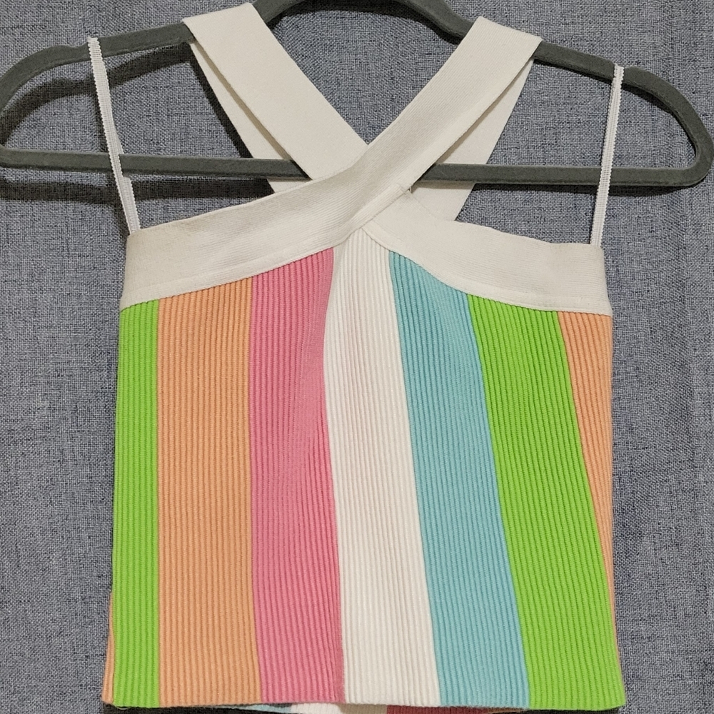 Multicolor Cropped Tank Top